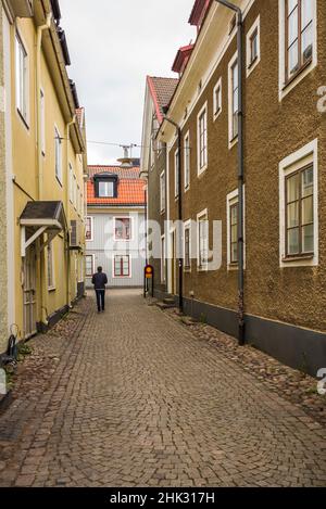 Sweden, Eksjo, village wooden building detail (Editorial Use Only) Stock Photo