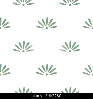 Isolated abstract nature seamless pattern with chamomile elements print. Blue flowers ornament. Botanic shapes. Flat vector print for textile, fabric, Stock Vector