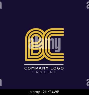 Letter BC alphabet Logo sign symbol. Modern vector logo design for the business, and company identity. Stock Vector
