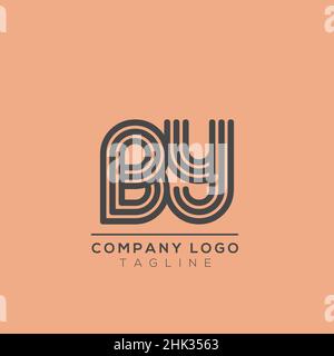 Letter BY alphabet Logo sign symbol. Modern vector logo design for the business, and company identity. Stock Vector