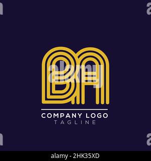Letter BA alphabet Logo sign symbol. Modern vector logo design for the business, and company identity. Stock Vector