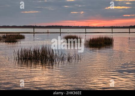 USA, Georgia, Jekyll Island, Sunset on Jekyll Island Stock Photo
