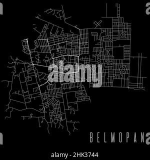 Belmopan map city poster province, green horizontal background vector ...
