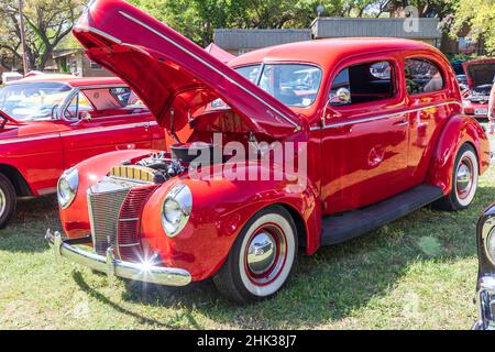 Marble Falls, Texas, USA. Vintage Ford Deluxe at a car show. (Editorial Use Only) Stock Photo