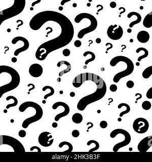 Large and small question mark pattern. chaotic pattern with questions. Stock Vector