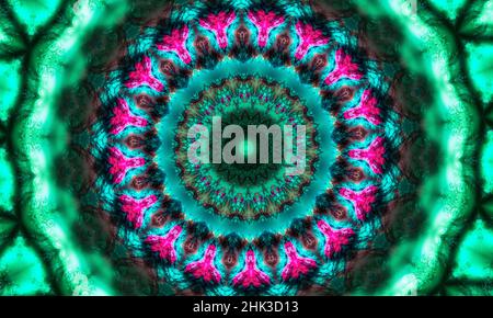 Green Geometric design, Mosaic of a kaleidoscope, abstract Mosaic Background, colorful Futuristic Background, geometric pattern. Stock Photo