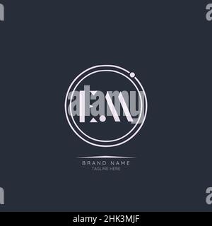 Modern Luxury EM Letter Business Logo Design Alphabet Icon Vector Symbol. Creative minimal letter logo template. Stock Vector