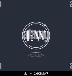 Modern Luxury EW Letter Business Logo Design Alphabet Icon Vector Symbol. Creative minimal letter logo template. Stock Vector