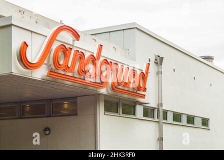 Sweden, Varmland, Karlstad, Sandgrund Karlstad, former dancehall now a gallery for famed Swedish artist Lars Lerin, exterior Stock Photo