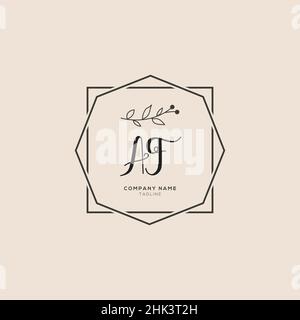 Graphic Floral Initial Alphabet AB flowers bouquet composition. Unique collection for wedding invites decoration, logo and many other concept ideas. Stock Vector