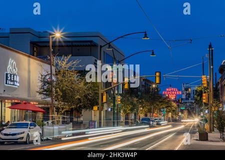Congress Street at dusk in downtown Tucson, Arizona, USA Stock Photo