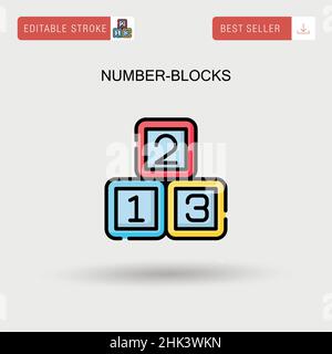 Number-blocks Simple vector icon. Stock Vector