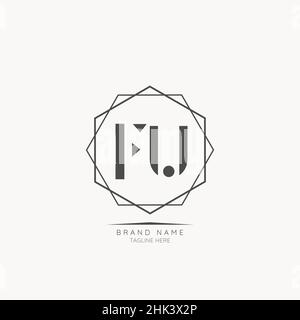 Modern Luxury FU Letter Business Logo Design Alphabet Icon Vector Symbol. Creative minimal letter logo template. Stock Vector