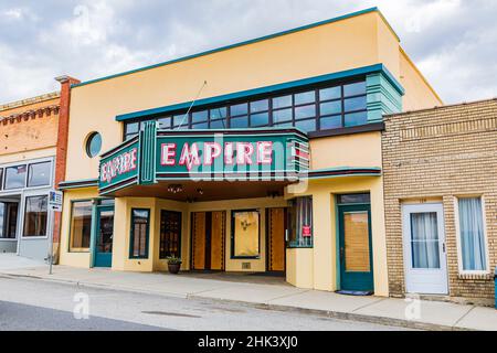 Tekoa, Washington State, USA. Small town movie theater in the Palouse ...