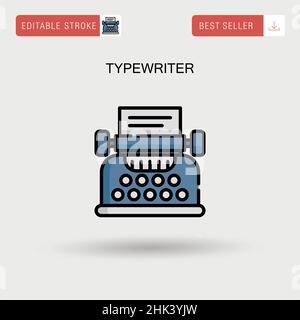 Typewriter Simple vector icon. Stock Vector