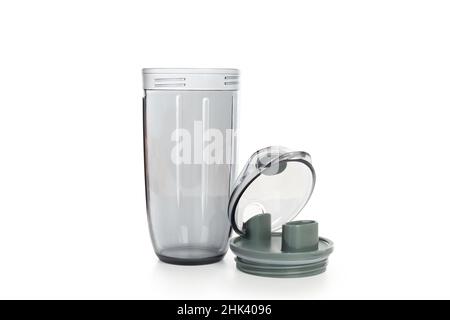 Empty sports shaker isolated on white background Stock Photo