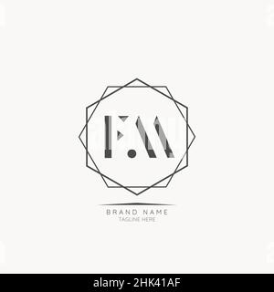 Modern Luxury FM Letter Business Logo Design Alphabet Icon Vector Symbol. Creative minimal letter logo template. Stock Vector