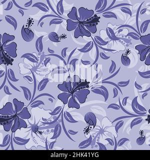 Seamless vector floral background. For easy making seamless pattern just drag all group into swatches bar, and use it for filling any contours. Stock Vector