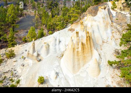 Paisaje Lunar landscape at Villaflor, Santa Cruz de Tenerife, Spain Stock Photo