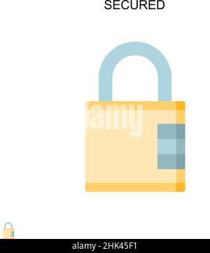 Secured Simple vector icon. Illustration symbol design template for web mobile UI element. Stock Vector