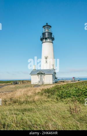 USA, Oregon. Yaquina Head Natural Area, Yaquina Head Lighthouse. Stock Photo