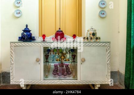 Colonial cupboard furniture in the Decorative Arts Museum. The 'Museo de Artes Decorativas' is a famous place and a major tourist attraction in the Cu Stock Photo