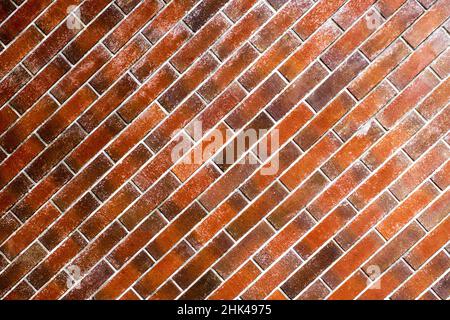 Empty brown brick wall background with texture and retro style for home or building decoration on vintage style, background Stock Photo