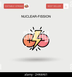 Nuclear-fission Simple vector icon. Stock Vector