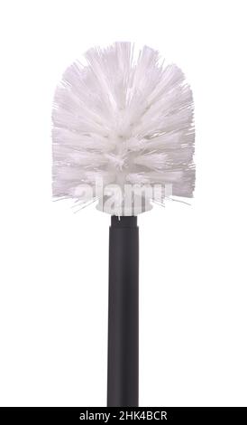 Front view of new plastic toilet brush isolated on white Stock Photo