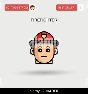 Fire service uniform icon. White background with shadow design. Vector ...