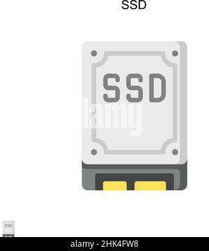 Ssd Simple vector icon. Illustration symbol design template for web mobile UI element. Stock Vector