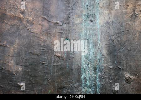 Grungy dark blank concrete wall, front view, background photo texture Stock Photo