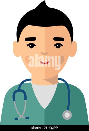 Vector Illustration of Avatar Doctor with Stethoscope Stock Vector ...
