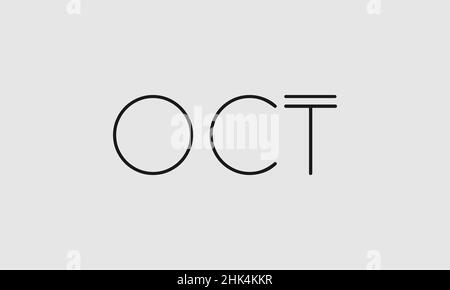 Word OCT in letters - Initial vector design - Premium Icon, Logo vector Stock Vector