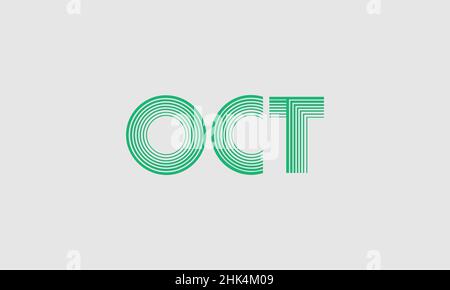 Word OCT in letters - Initial vector design - Premium Icon, Logo vector Stock Vector