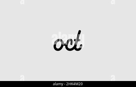 Word OCT in letters - Initial vector design - Premium Icon, Logo vector Stock Vector