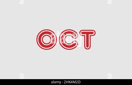 Word OCT in letters - Initial vector design - Premium Icon, Logo vector Stock Vector