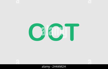 Word OCT in letters - Initial vector design - Premium Icon, Logo vector Stock Vector