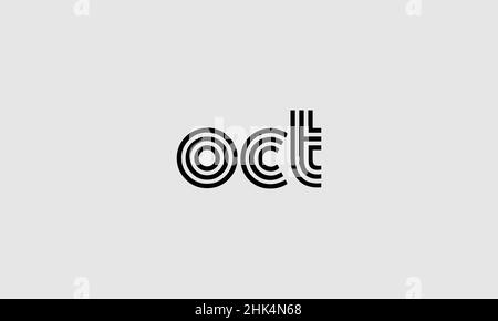 Word OCT in letters - Initial vector design - Premium Icon, Logo vector Stock Vector