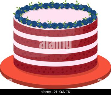 Birthday cake on white background, vector illustration Stock Vector