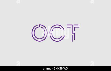 Word OCT in letters - Initial vector design - Premium Icon, Logo vector Stock Vector