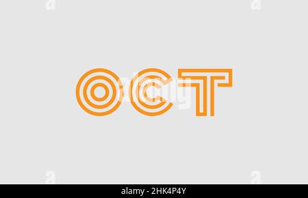 Word OCT in letters - Initial vector design - Premium Icon, Logo vector Stock Vector