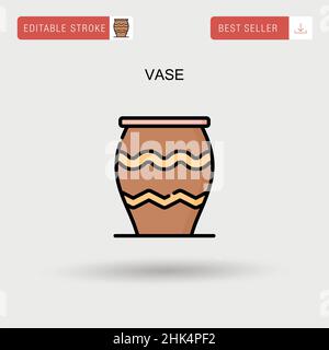 Vase Simple vector icon. Stock Vector