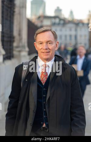 Parliament Square, Westminster, London, UK. 2nd Feb, 2022. Ministers are arriving at Parliament for the day’s proceedings. The Prime Minister is due to arrive at the House for Prime Minister’s Questions at mid-day. Chris Bryant MP Stock Photo