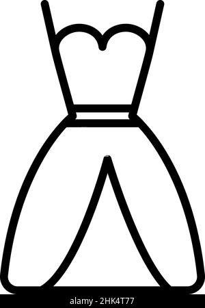 Wedding dress icon on white background, vector illustration Stock Vector