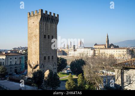 Florence, Italy. January 2022.  the ancient San Niccolò city gate in the city center Stock Photo