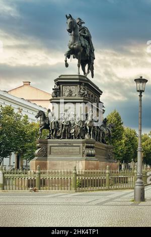 Frederick the Great equestrian statue, Unter den Linden, Berlin, Germany, Europe Stock Photo