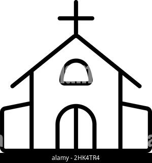 Church icon on white background, vector illustration Stock Vector