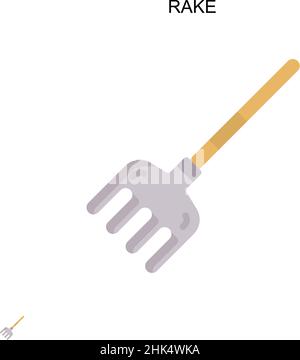 Rake Simple vector icon. Illustration symbol design template for web mobile UI element. Stock Vector