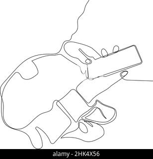 close-up female hands holding smartphone Stock Vector